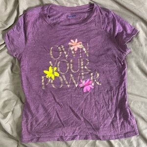 Old Navy Girl’s Tee in Purple with Floral Accents
